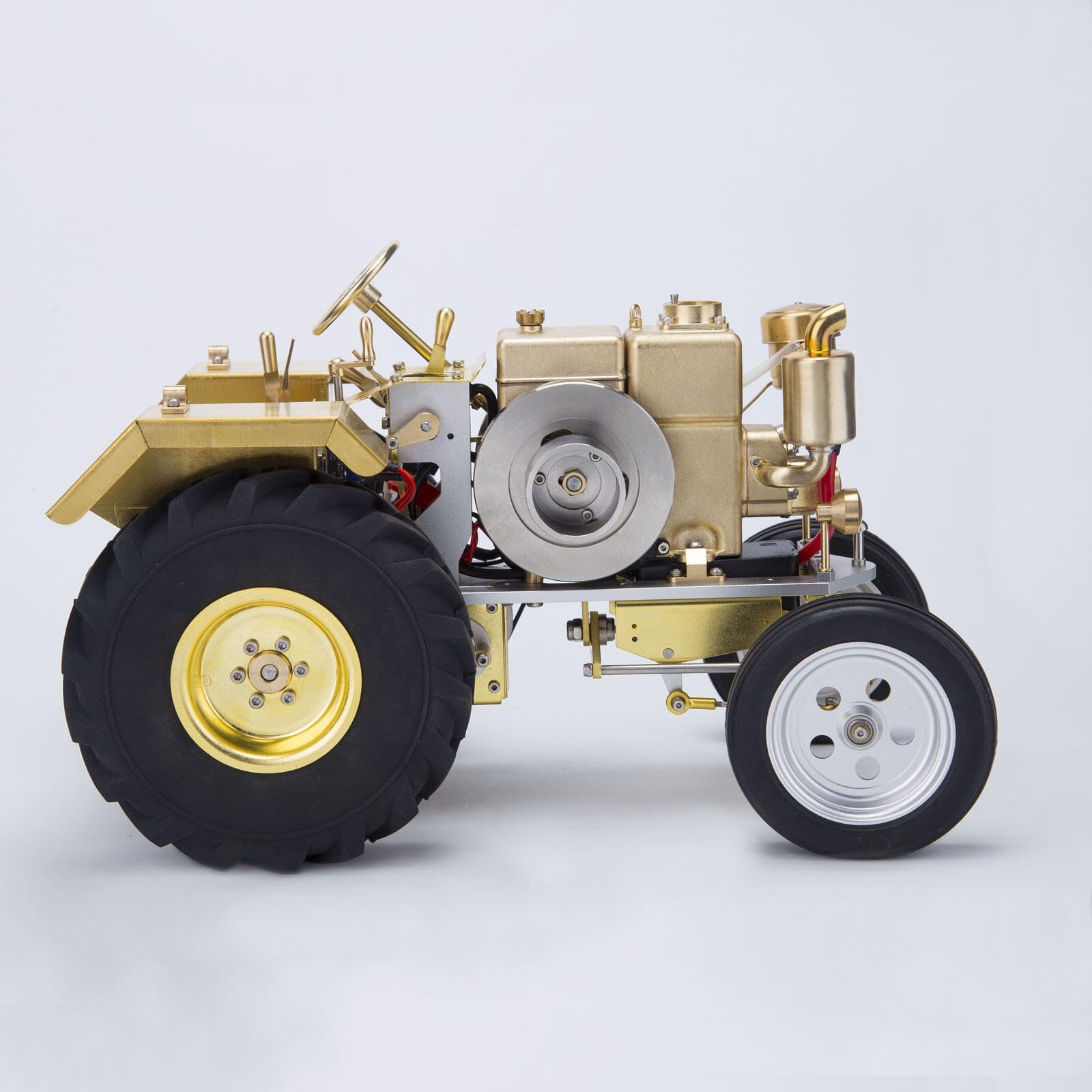 Mini retrò orizzontale raffreddato ad acqua monocilindrico motore a benzina modello trattore agricolo meccanico modello di veicolo, giocattoli creativi per adulti (T26)