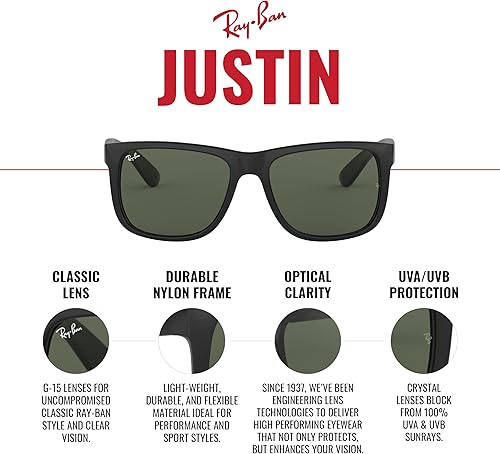 Miniatura 5 de Ray-Ban RB4165 Justin - Gafas de sol rectangulares