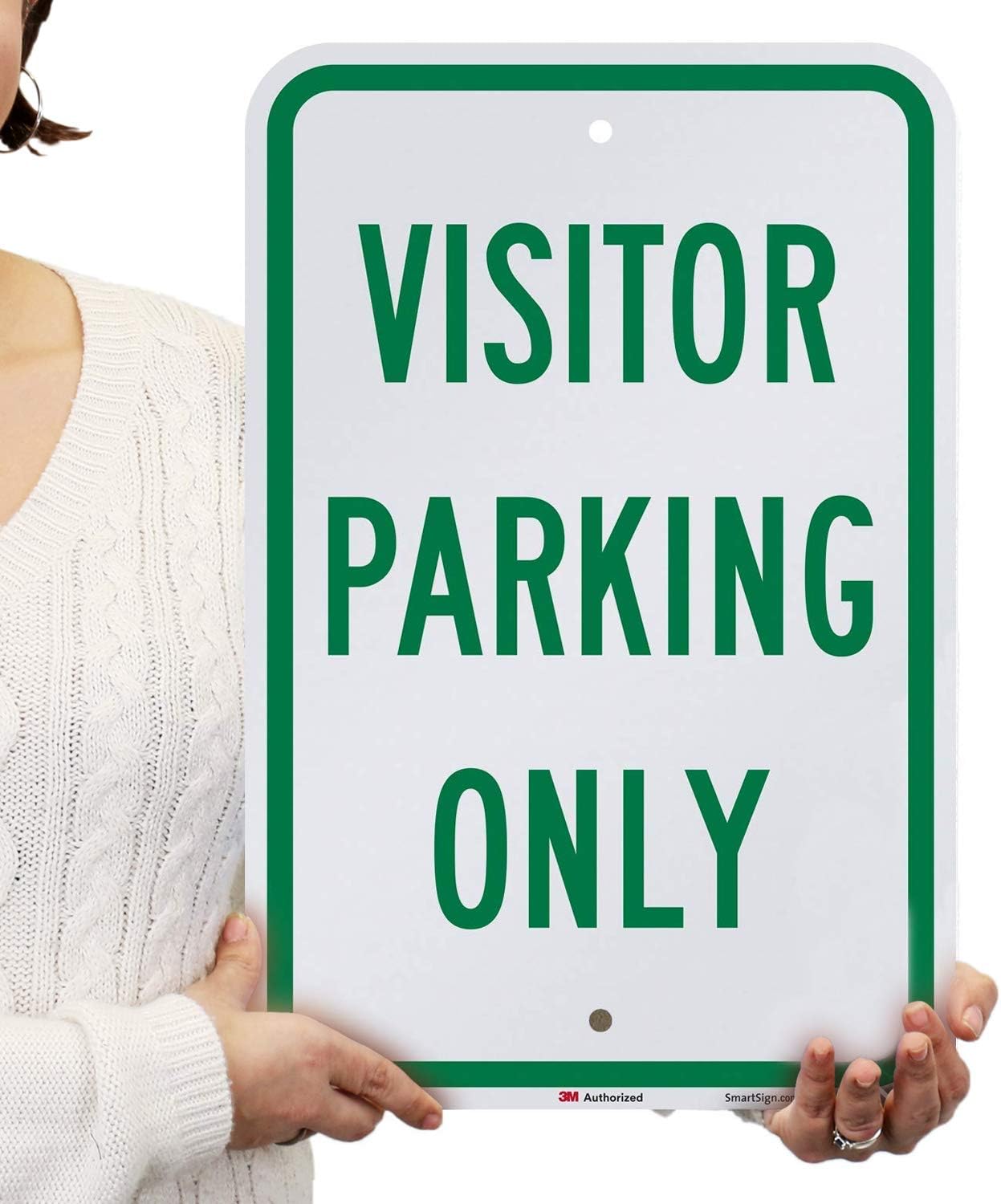 SmartSignBasics Visitor Parking Only Sign | 12" x 18" Engineer Grade Reflective ACM