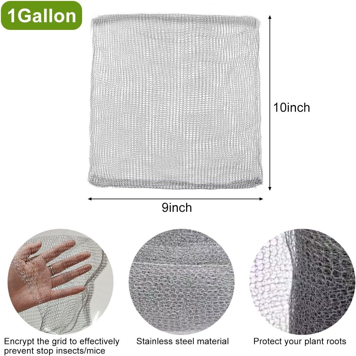 50 Piece 1-Gallon Gopher and Vole Wire Mesh Basket,Stainless Steel Plant Root Protector Gopher Baskets for Garden Planting