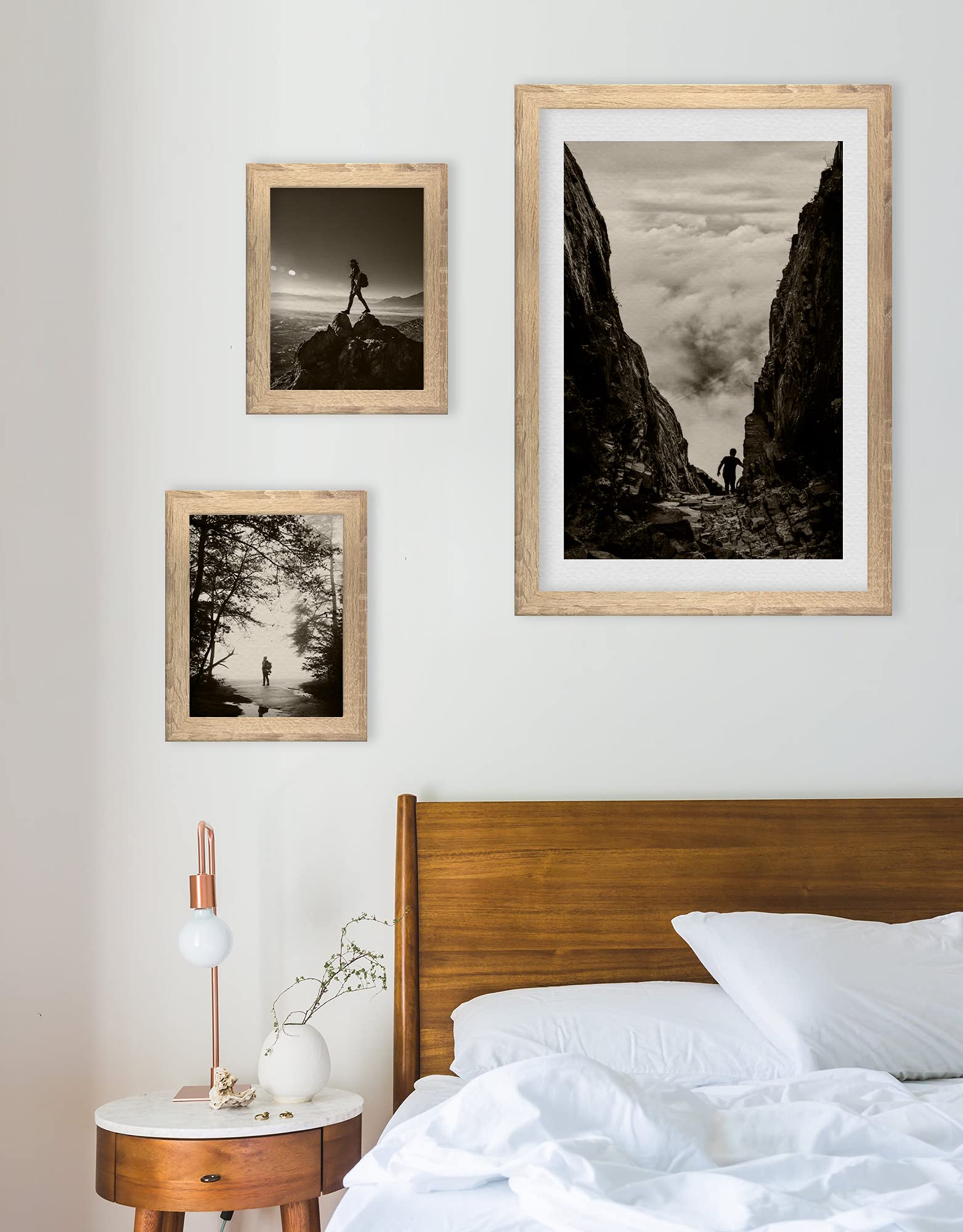 BIRAPA Monaco Bilderrahmen Holz 69x97 cm Sonoma Eiche - Wechselrahmen Bilderrahmen Plexiglas - für Fotos, Bilder & Poster