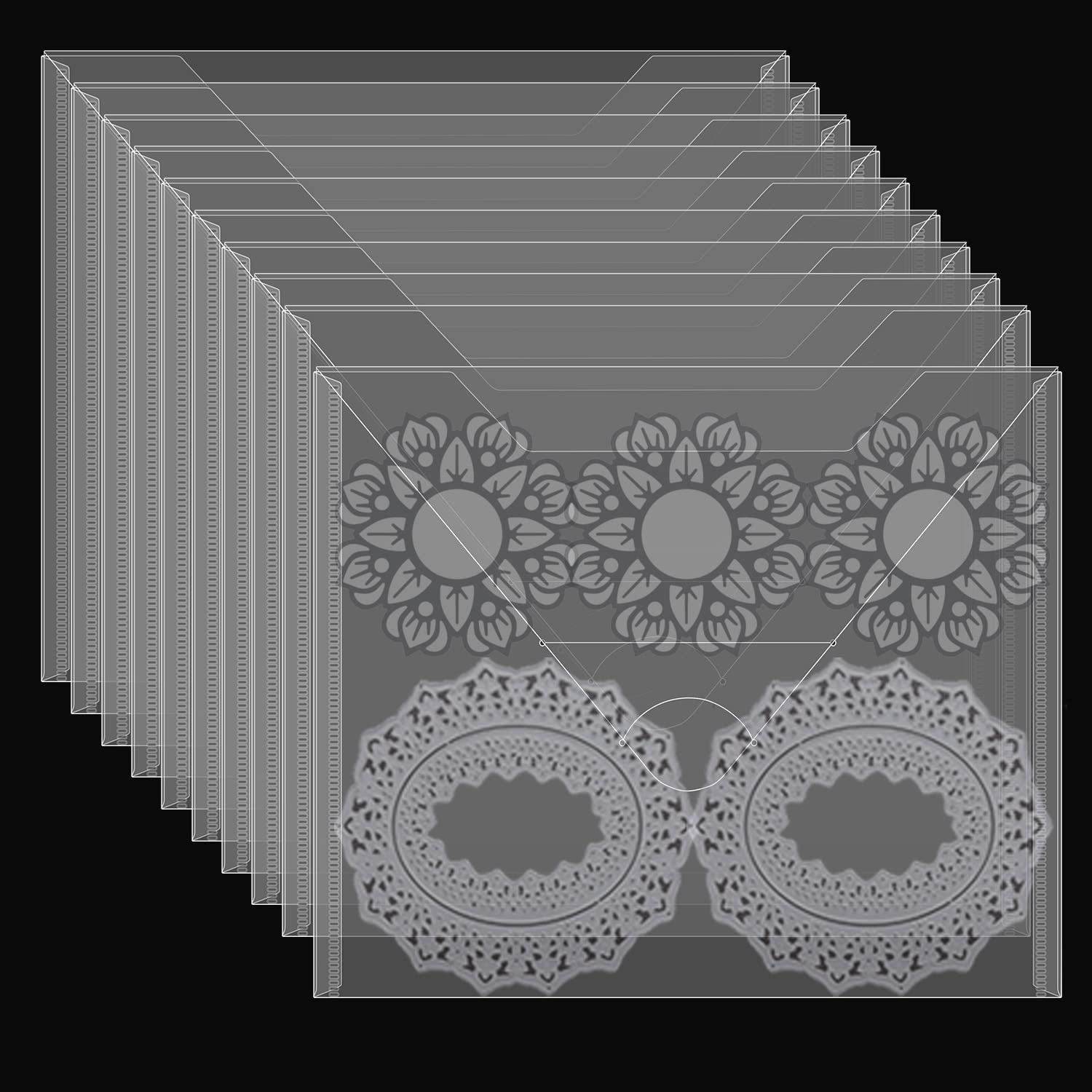 20 Pcs Large 11.5"X9" Stamp &amp; Die Storage Pockets Resealable Clear Plastic Seal Bags Storagefor Cutting Dies Stencil Album Stamp Crafts for DIY Scrapbooking Paper Card Craft Cutting Dies Storage