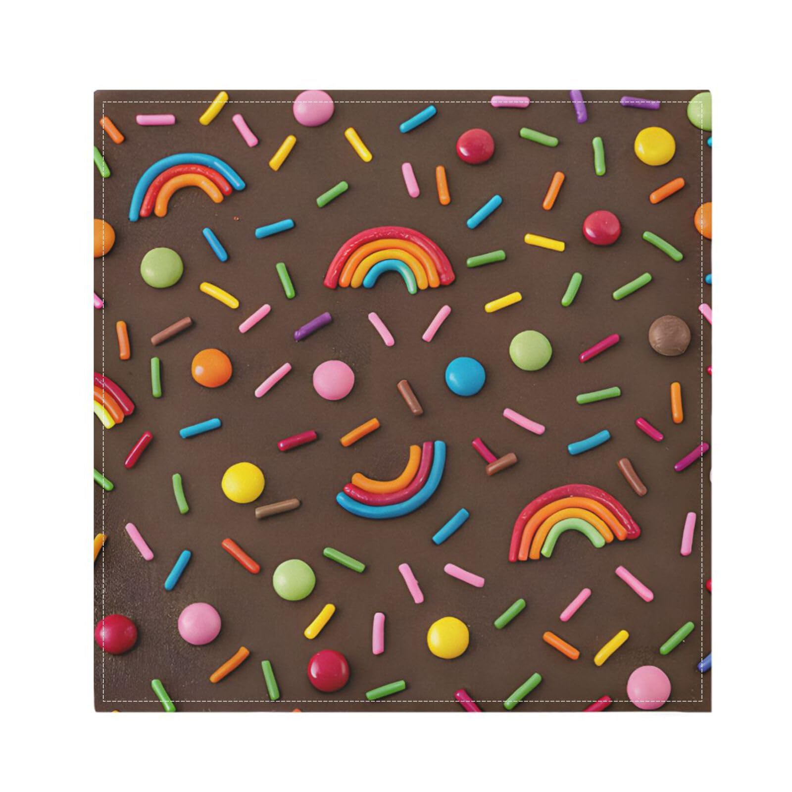 Ttgoth Chocolate Donuts Cloth Napkin Set of 6 Washable & Reusable Dinner Napkins for Dining Table, Banquets, Wedding, Party, 50x50 cm