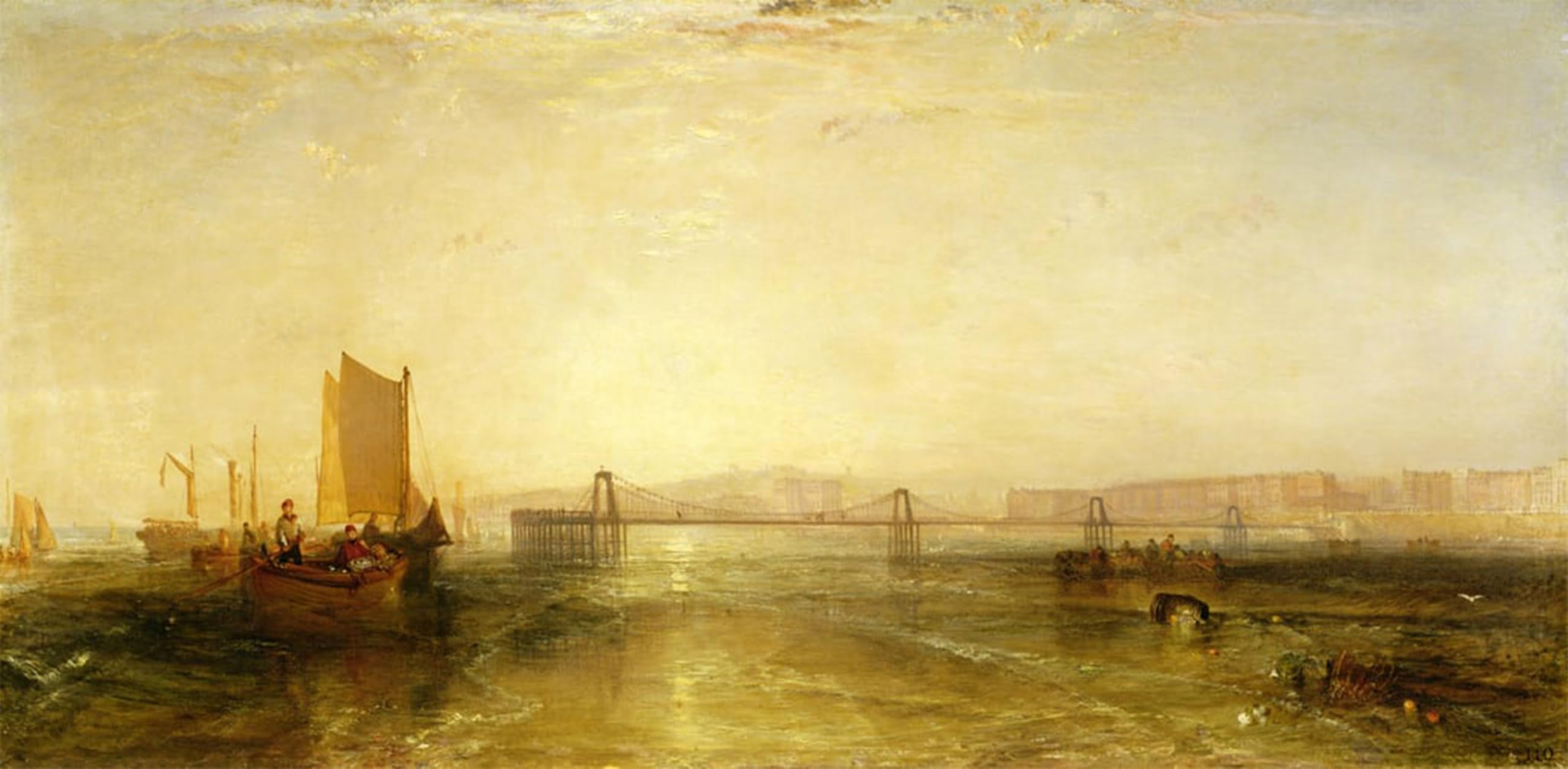 ARTXLXXBN Famous Print Painting Colorful Art Print Brighton From the Sea by Mallord William Turner Canvas Art Decorations for Home Decor 60x90cm