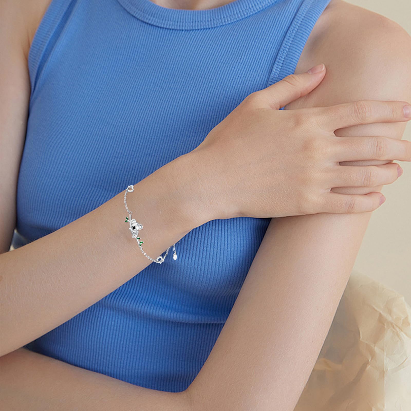 REDSUN Pulsera de mujer de plata de ley 925 koala/mariposa/mal de ojo/perezoso/brújula/árbol de la vida, pulsera ajustable para mujeres niñas, esposas, madres, hijas
