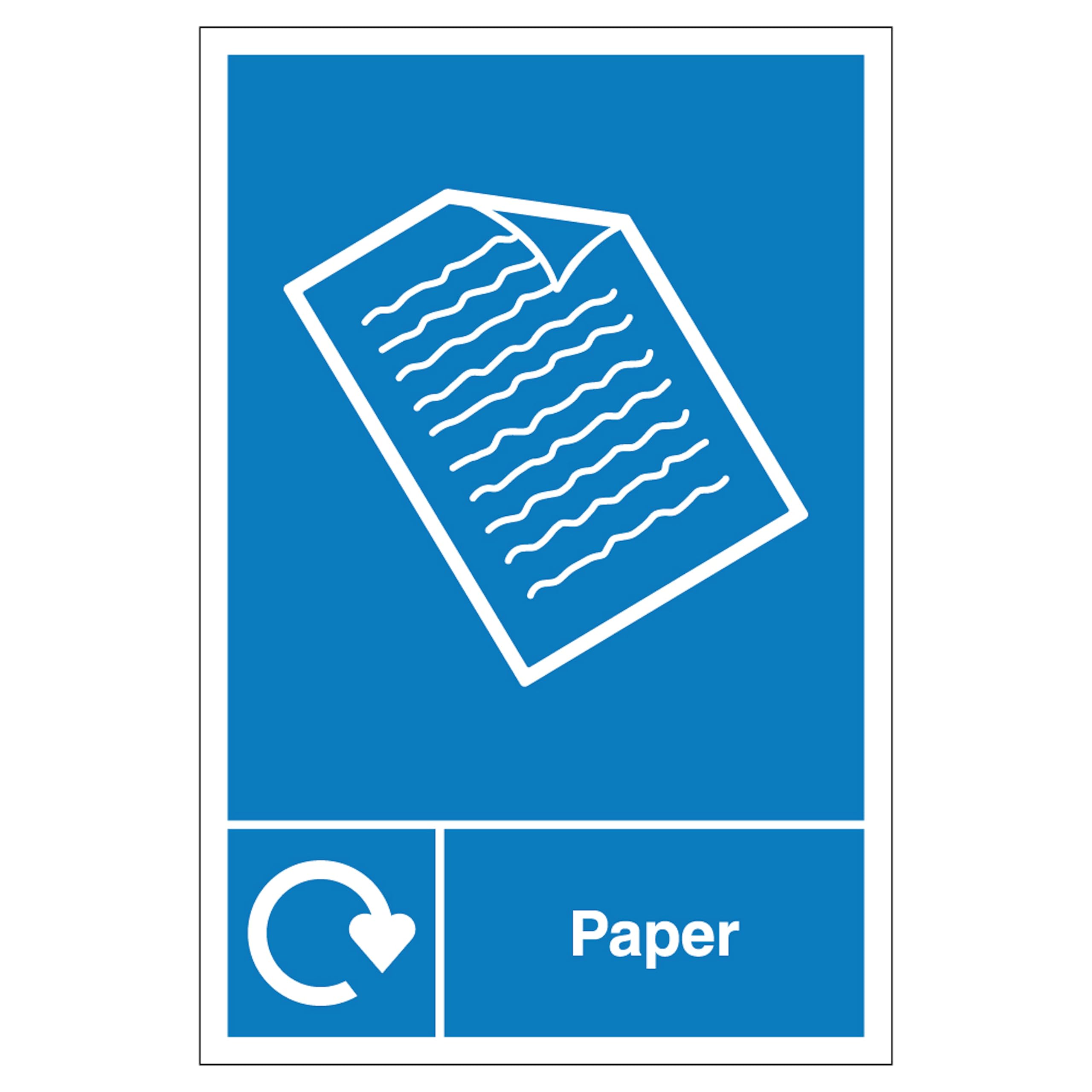 V Safety WRAP - Paper Recycling 210 x 297 mm (A4) - 2mm Rigid Plastic Safety Sign