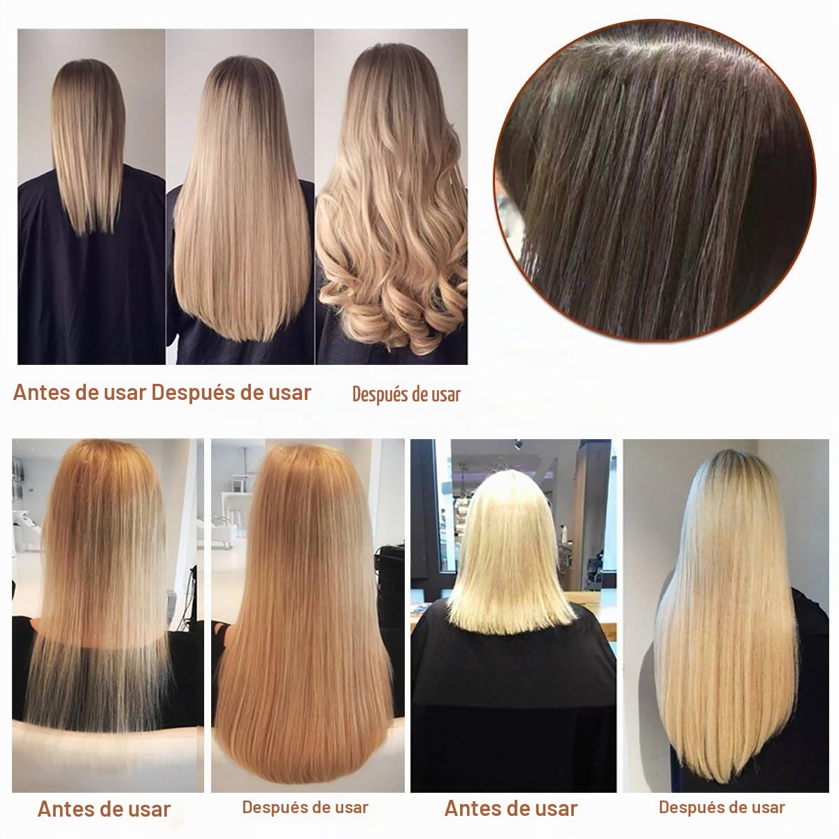 Qliver Plancha de Calor Profesional para la Extensión del Pelo de Las Extensiones de Cabello de Hierro (Rosa)
