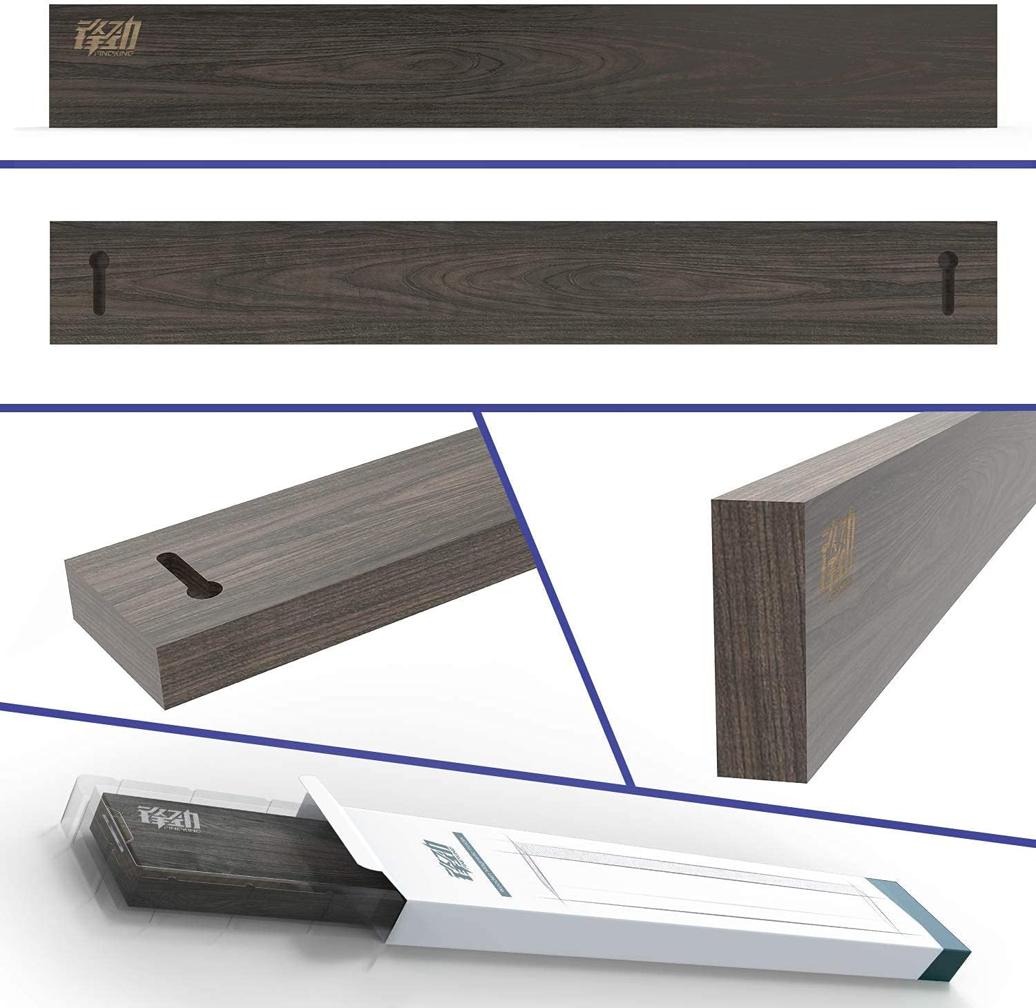 FINDKING 4Pcs Knife Set Dynasty series-3 layer 9CR18MOV clad steel w/octagon handle Chef's Knife with 18'' Acacia Wood Magnetic Knife Strip