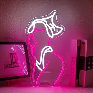 ineonlife Señal de neón sexy para mujer, color rosa y blanco, luces de neón sexy, luz rosa para dormitorio, bar, hombre, cueva, cafetería, decoración de pared para decoraciones de fiesta