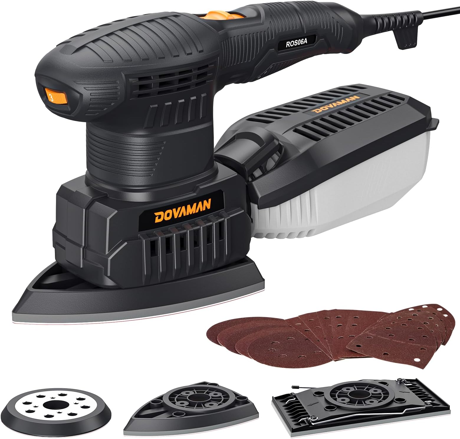 DOVAMAN ROS06A 3in1 MultiFunction Sander, 200W Multi Sander Tool, 6
