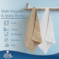 Vista 128 de DAN RIVER Juego de 4 toallas de baño, 27 x 54 pulgadas, 100% algodón, más grandes y ligeras, de secado rápido, súper suaves y absorbentes, toallas