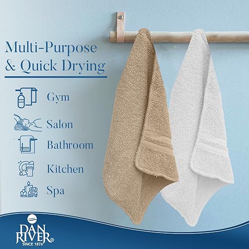 Miniatura 128 de DAN RIVER Juego de 4 toallas de baño, 27 x 54 pulgadas, 100% algodón, más grandes y ligeras, de secado rápido, súper suaves y absorbentes, toallas