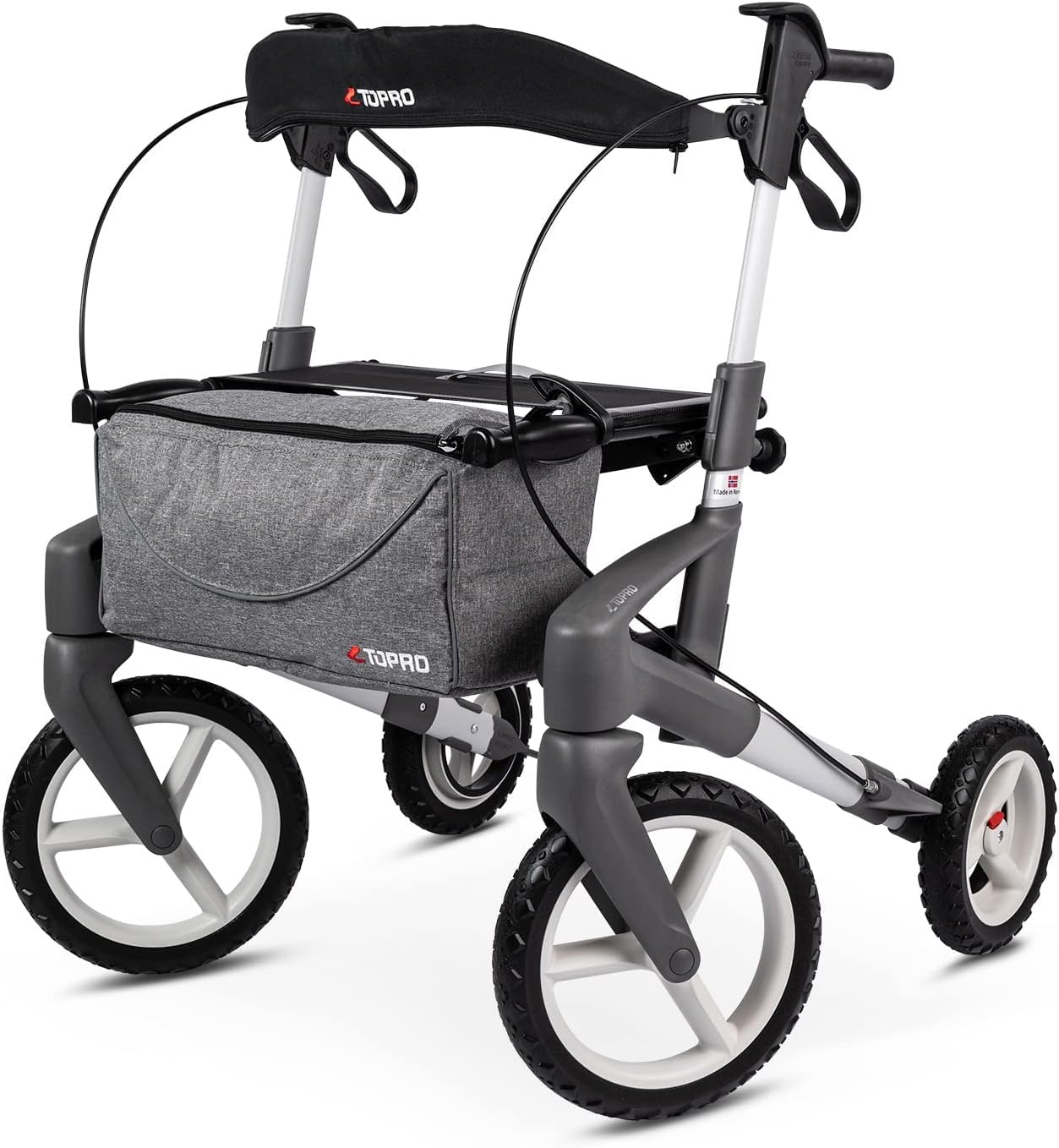Topro ATR Outdoor All Terrain Folding Lightweight Rollator (Medium, Silver)