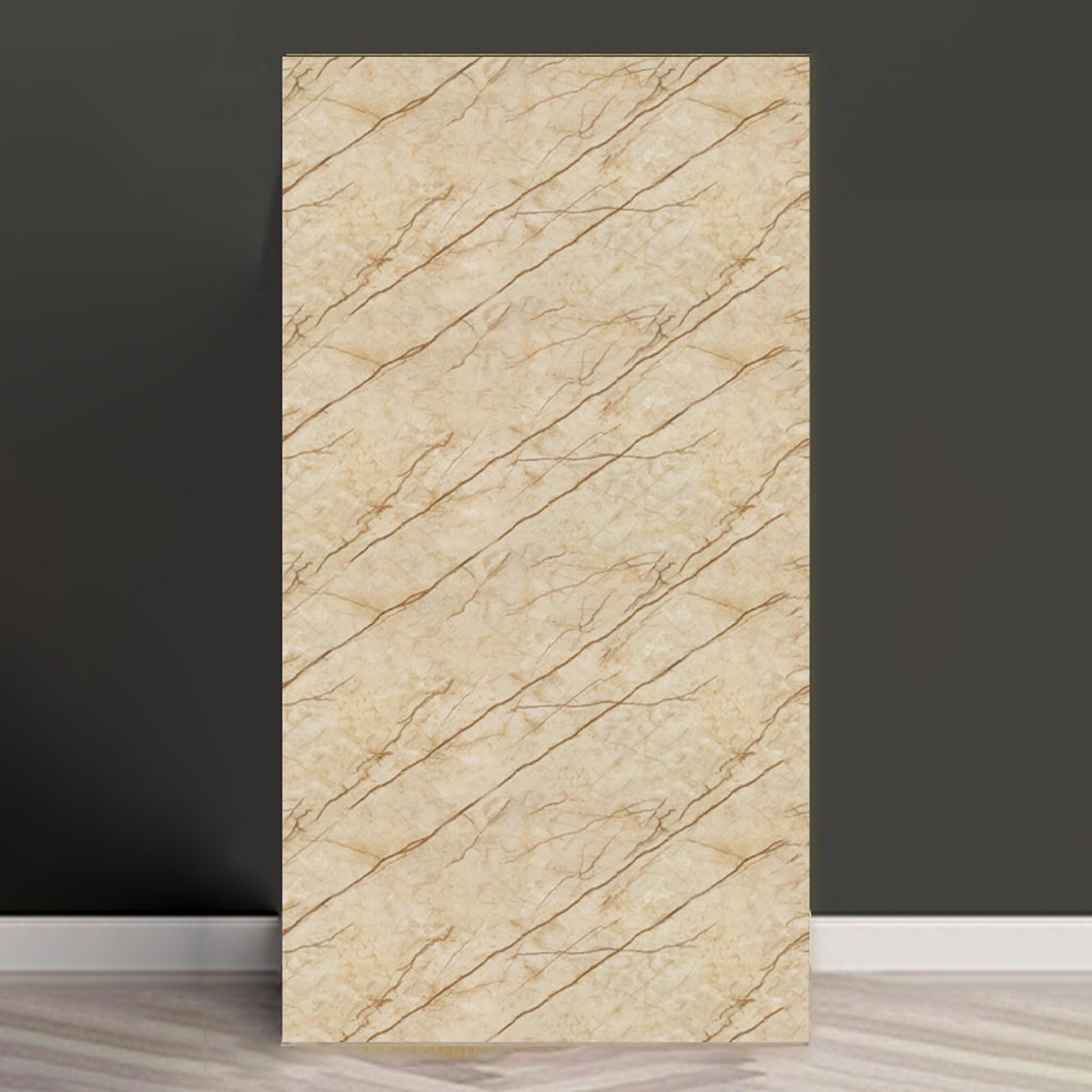 ByteRunning Marble Tiles,Waterproof Vinyls Self Adhesive Wall Tiles,Thicken Self Adhesive Wall Tiles Waterproof Backsplash,Glue Up Ceiling Panels,Easy Installation/Cutting,PVC Shower Walls Panels