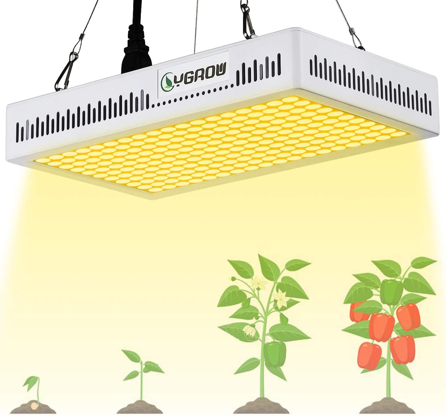 600W LED Grow Light Full Spectrum,Update Light Plant Bulbs Growing Light Bulb for Indoor Plants Veg and Flower with Heatproof Casing 3500K