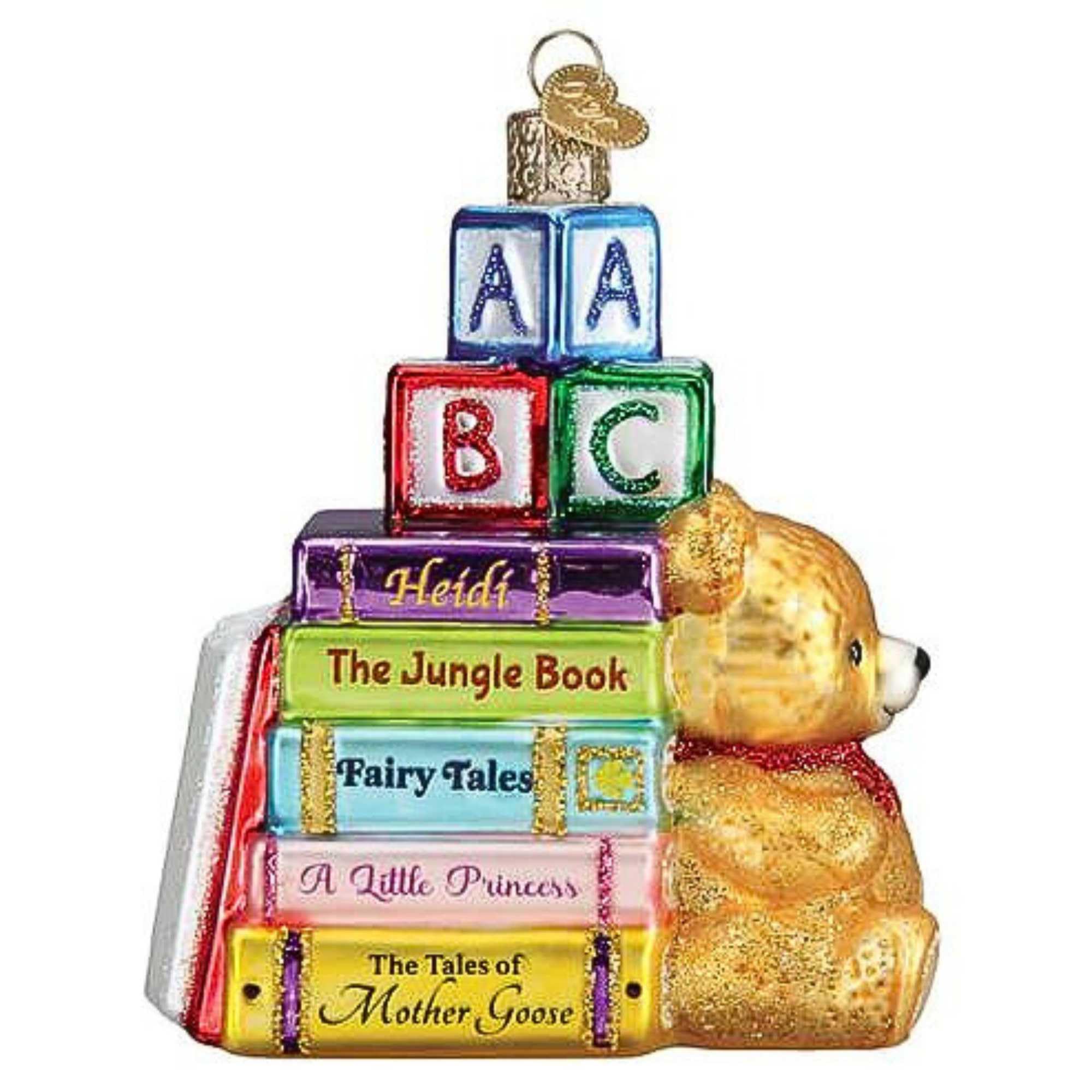Old World Christmas Multi Color Favorite Children's Books Glass Hanging Ornament