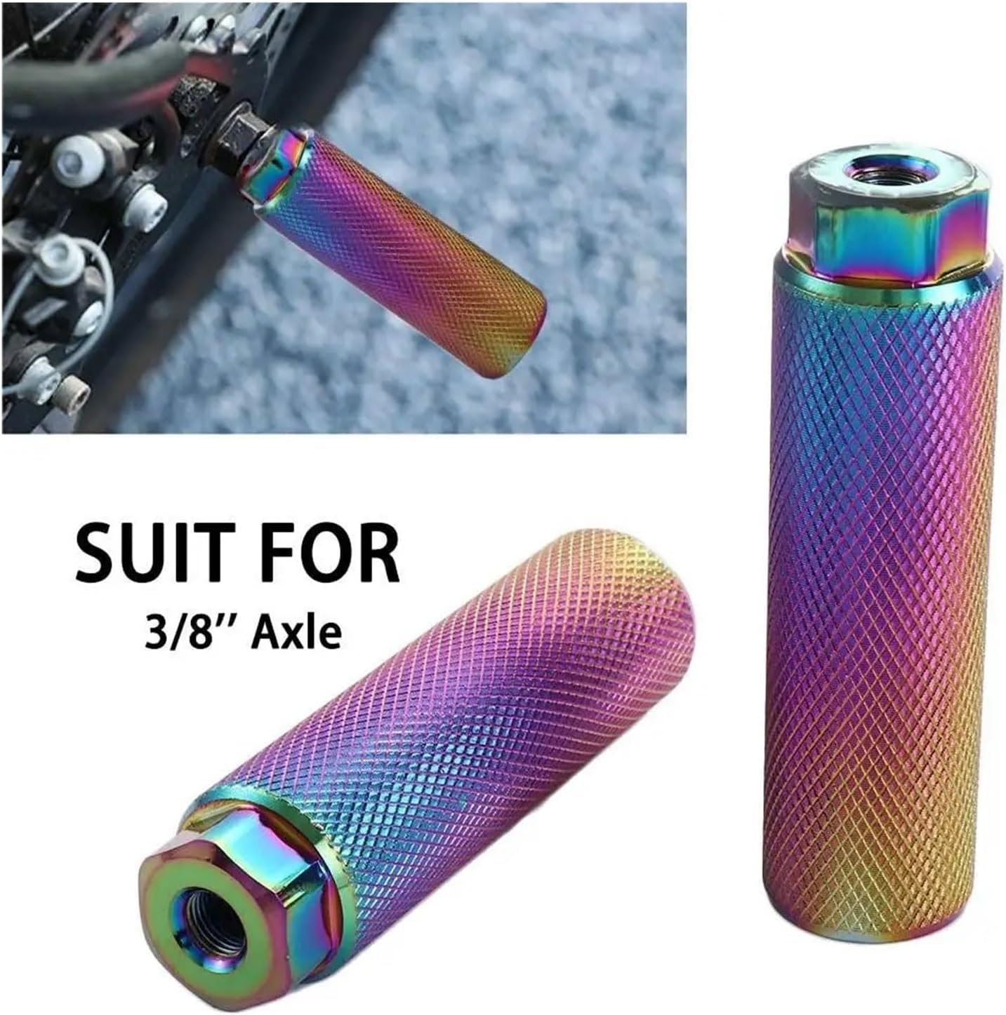 Bike Pegs Cycling Anti-Skid BMX Pegs Mountain Bike 3/8'' Axle Lever Bicycle Pedals