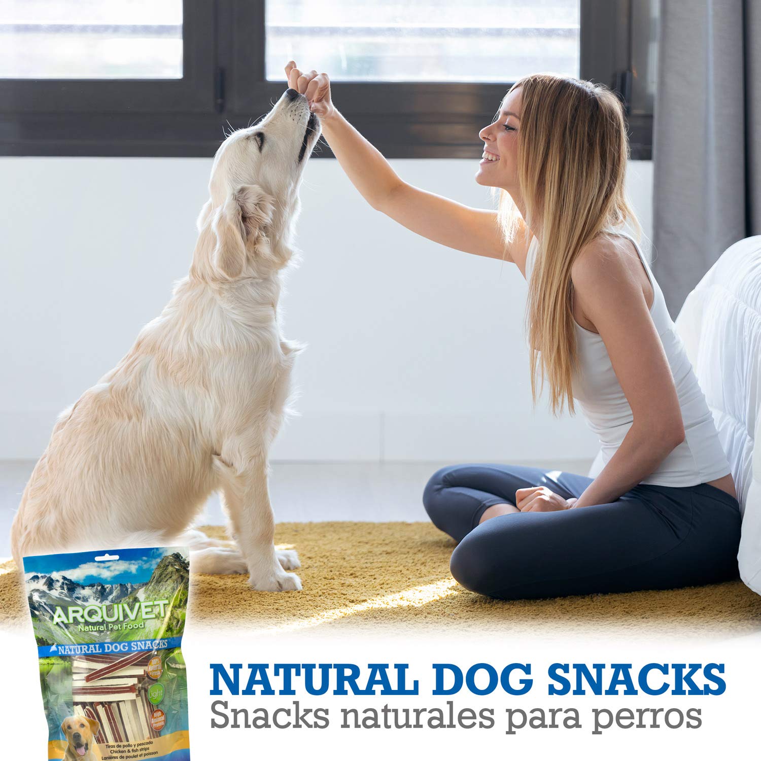 ARQUIVET Lanières de poulet et poisson 1 kg- 100% de collations naturelles pour chiens - produit léger, faible en matières grasses