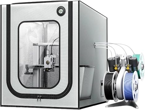 Bambu Lab A1/A1 Mini Compatible 3D Printer Enclosure, Large Size with LED Light, Constant Temperature and Fireproof Design, 3D Printer House Cover A1