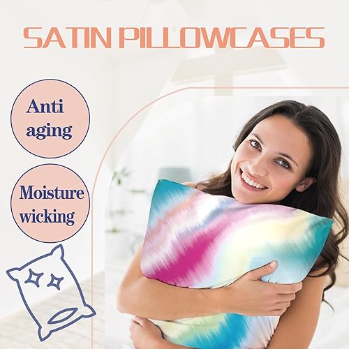 Vista 22 de Funda de almohada de satén, más suave que la seda, 1 paquete, fundas de almohada de satén con cremallera, fundas de almohada de enfriamiento