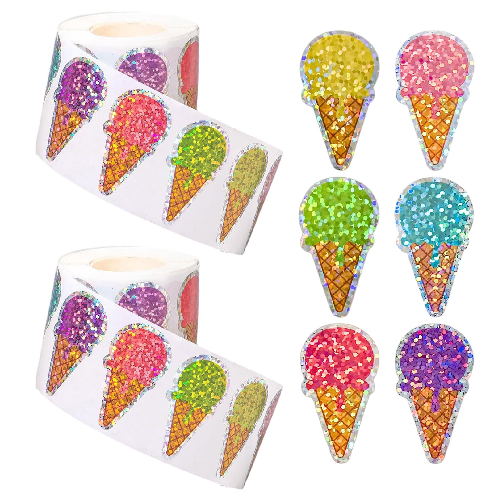 of 100 Ice Cream Design Adhesive Sticker Set for Creative Handcraft Enthusiasts and Personalizing Various Items Envelope Label Sticker