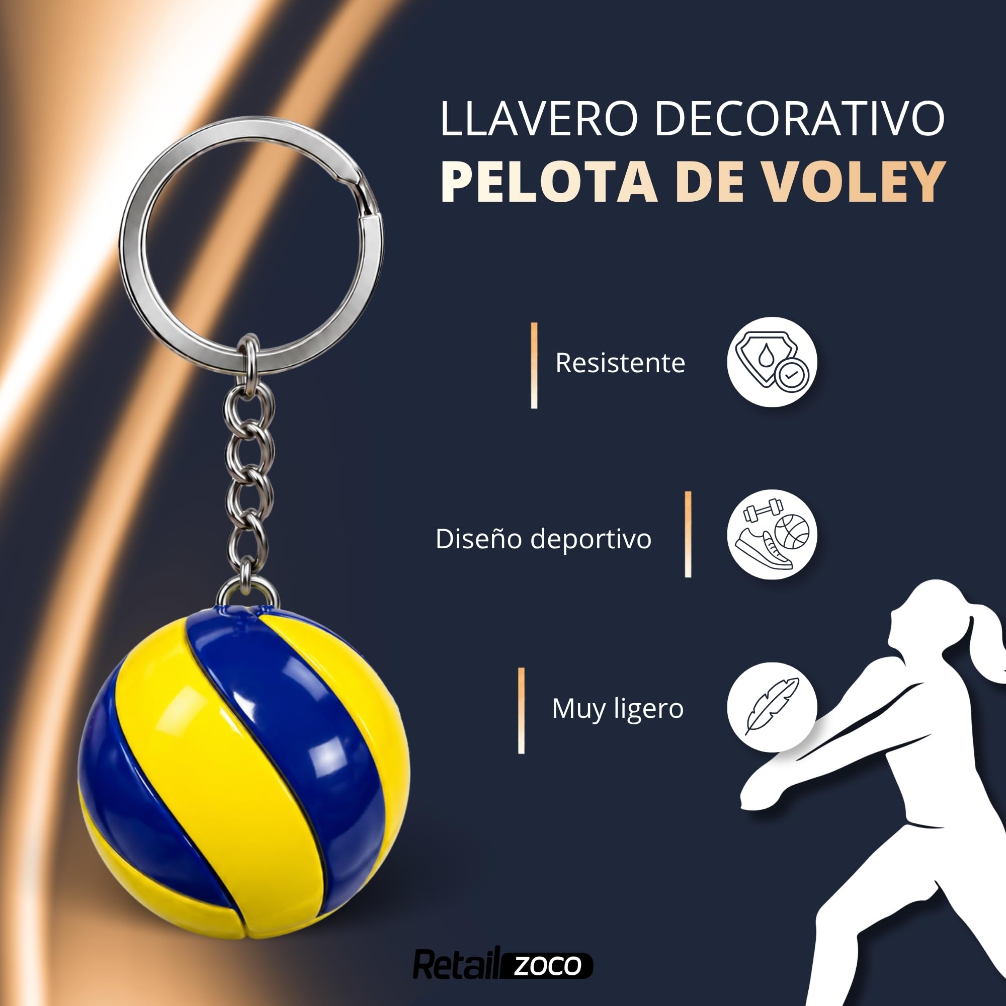 Llavero Voleibol, Llavero pelota Volley, KeyChain Volley, 3 Unidades - imagen 2