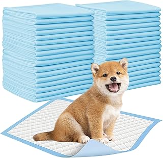 50 Stück PIPI Matten für Hunde, 60x45cm Welpen Unterlagen Trainingspads, Auslaufsicheres 5 Lagiges Design, Super Saugfähige Oberfläche, Welpenunterlagen Einweg für Kranke und Inkontinente Tiere