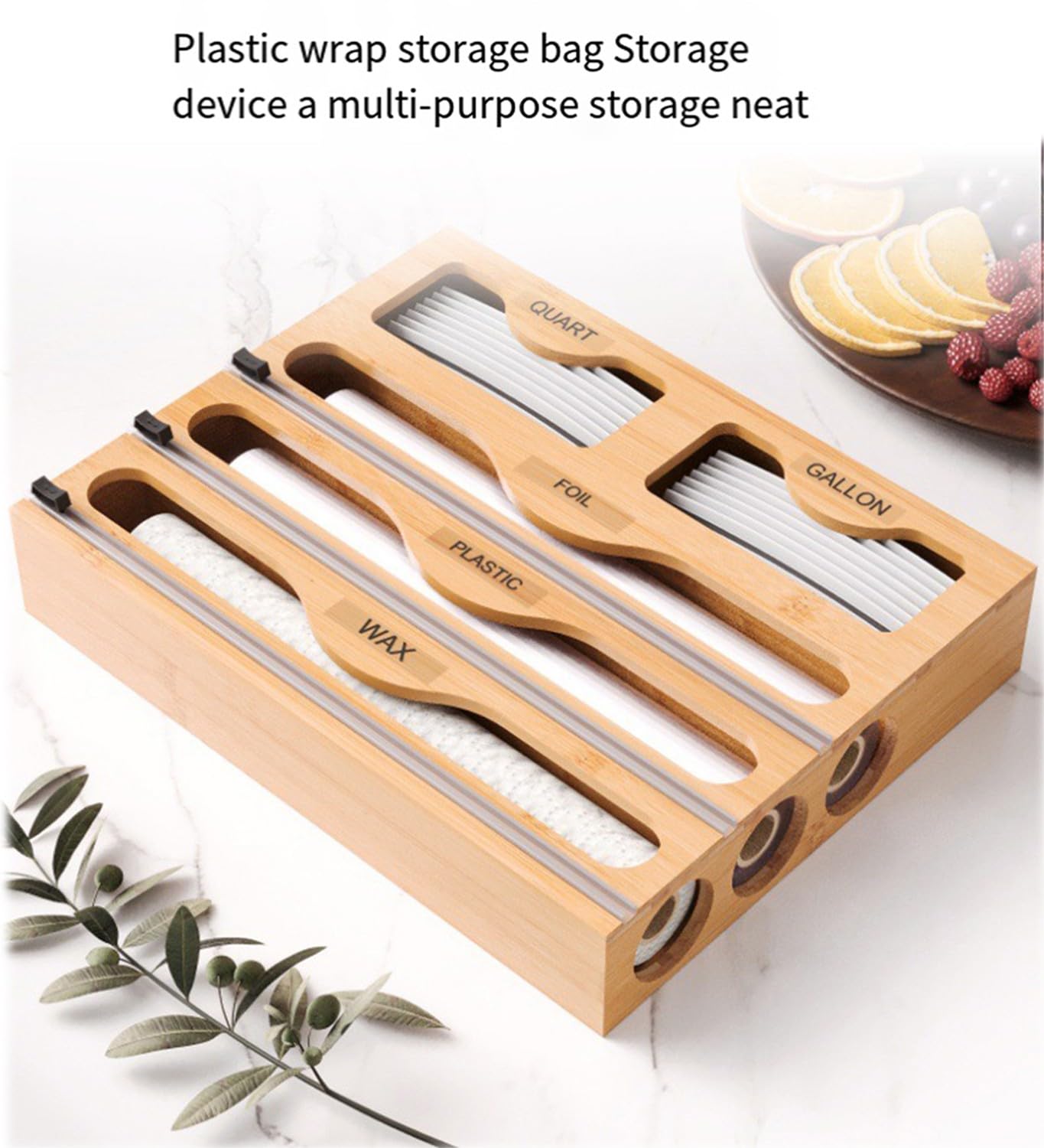 Distributeur d'emballages avec cutter, support mural en aluminium et film étirable pour le rangement de la cuisine, accès facile et coupe efficace pour la cuisine et la préparation des aliments
