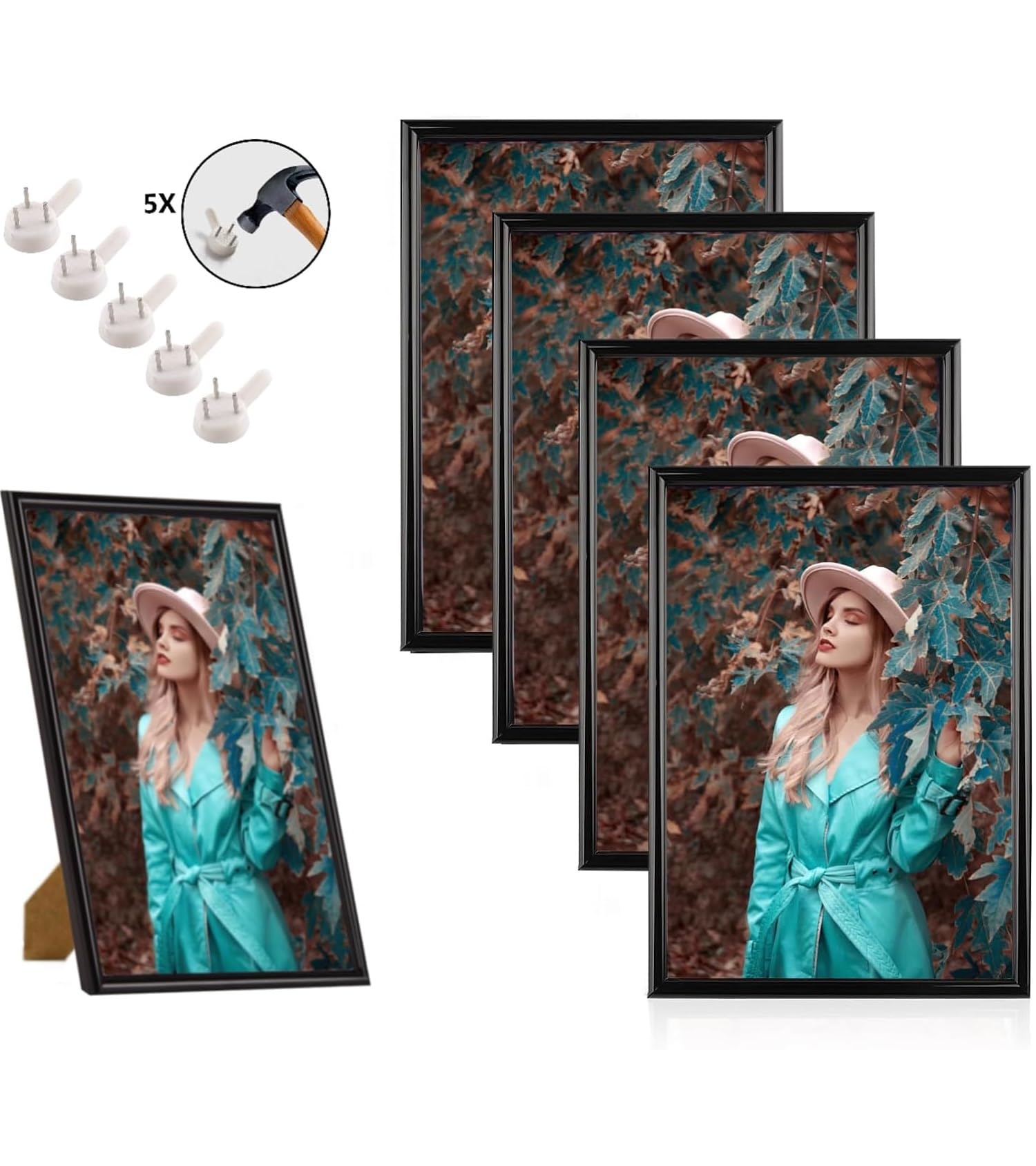 Bilderrahmen A3 schwarz 3er Set mit Passepartout - Posterrahmen (29,7x42 cm) für Kunstdrucke & Fotos - Moderner Fotorahmen Set für Wandmontage