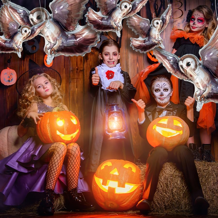 3 Pack Magical Wizard Owl Balloons, Birthday Party Decorations, 30 inch Owl Foil Balloons for Kids Magic Theme Halloween Party Decorations - Image 4