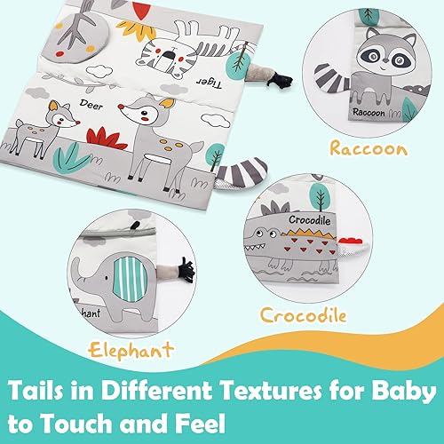 Miniatura 4 de Espejo de tiempo boca abajo para bebés de 0 a 6 meses, juguetes sensoriales para el desarrollo cerebral con libro de tela arrugada y juguete de