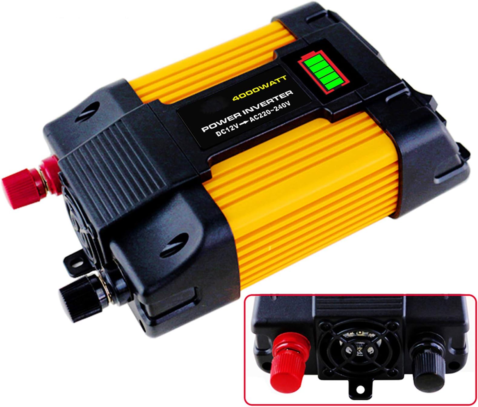 4000/6000W Solar Car Power Inverter Voltage Transformer DC12 to AC110/220V Sine Wave Converter 2USB Interface Home Applianc,6000W,12V to 220V