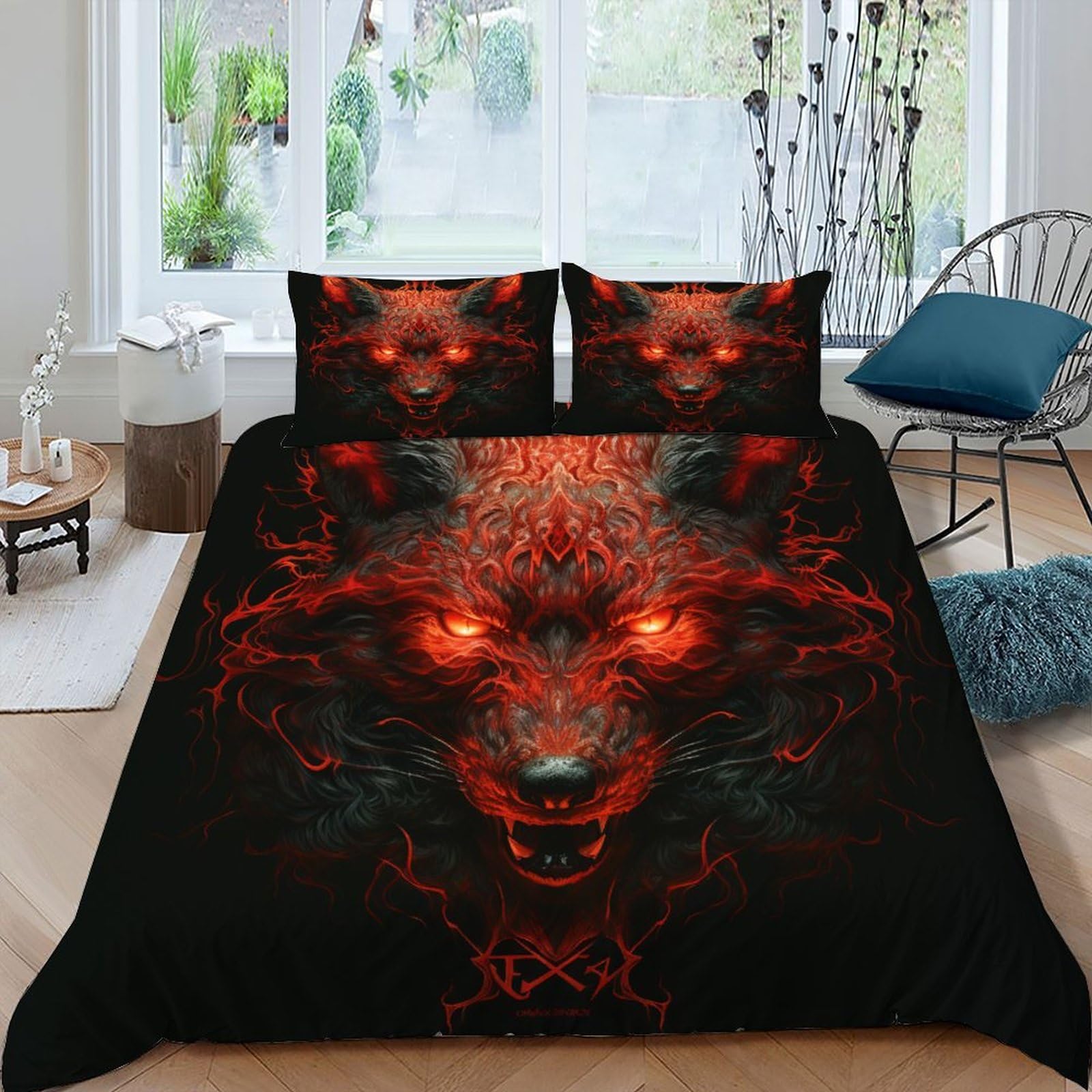 Housse de couette loup sauvage pour relooker une chambre d'enfant avec une parure de lit animaux