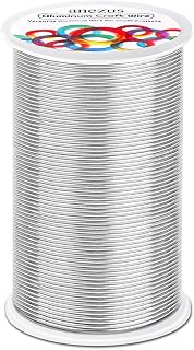 Anezus 18 Gauge Aluminum Craft Wire 540ft Bendable - Flexible 1mm Wire for Jewelry Making, Wreath, Floral Crafts (Silver)