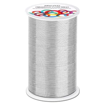 Anezus Bendable Craft Metal Wire - 540 Feet, 18 Gauge Flexible Beading Wire for Wreath Making, Jewelry Making, Floral Silver, 1mm