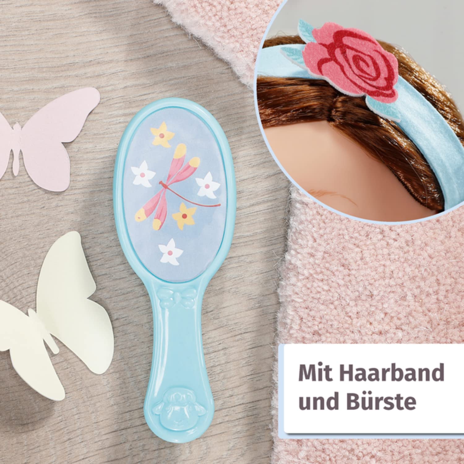 Baby Annabell Sophia brünett 43cm, weiche Puppe mit Langen braunen Haaren, inkl. Puppenkleidung, Haarband und Bürste, 707234 Zapf Creation