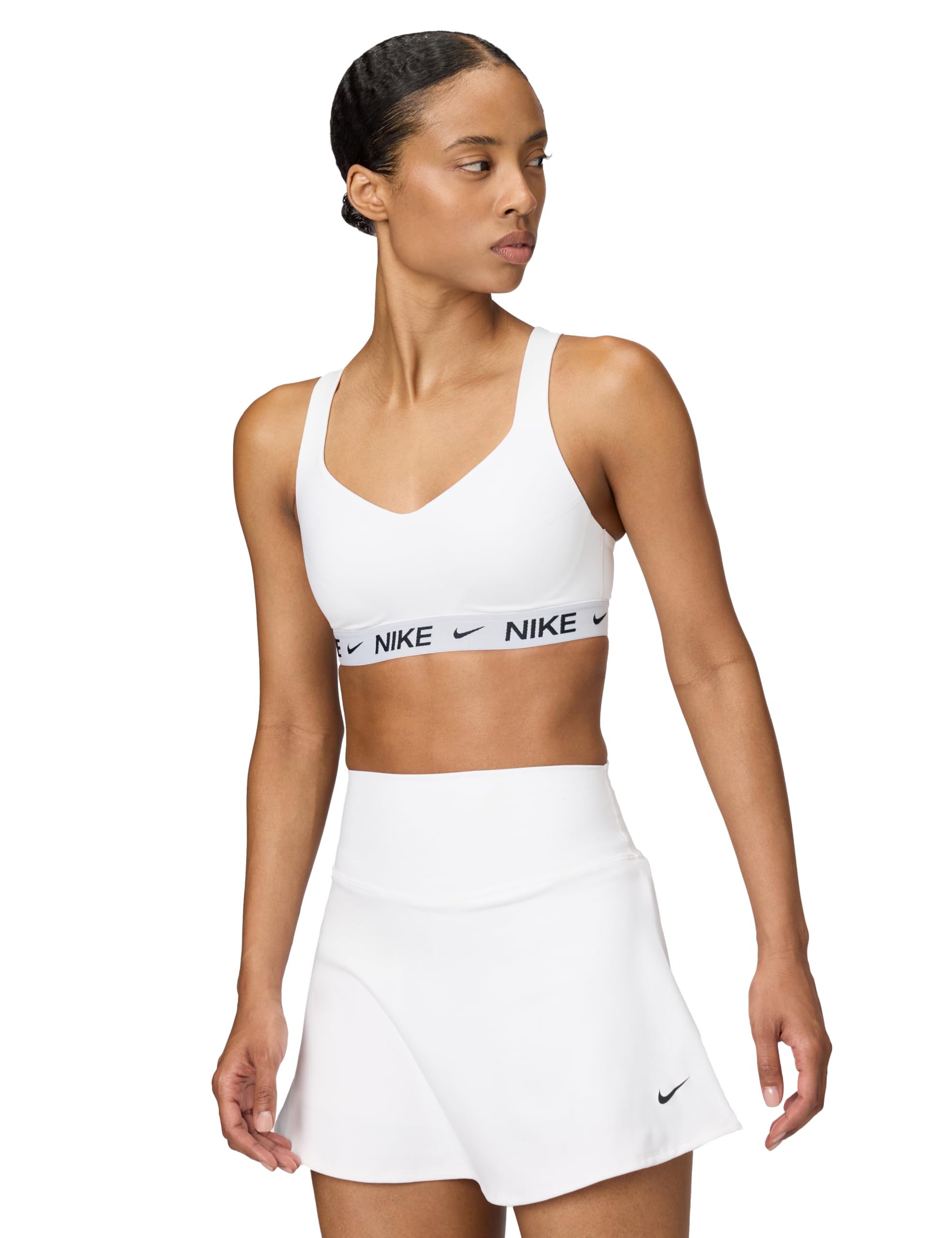Nike W Nk Df Indy High Support Bra, White/Stone Mauve/Black, FD1068-101, L