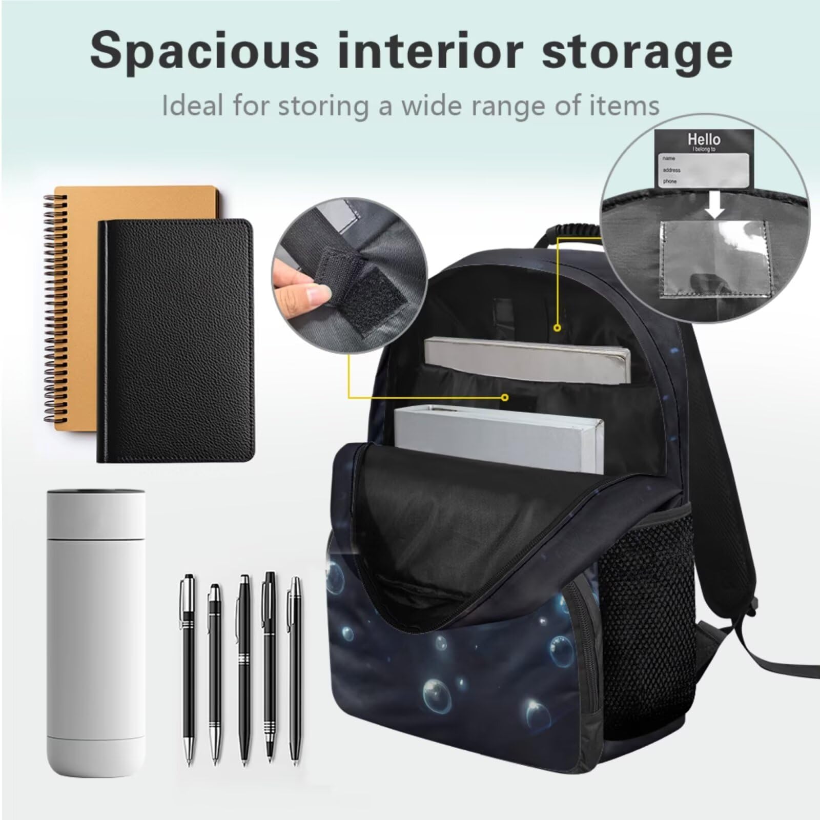 HUGS IDEA Zaino per ragazze con portapranzo 4 in 1 43,2 cm carino e leggero borsa per libro scolastico astuccio portachiavi, Glow Axolotl