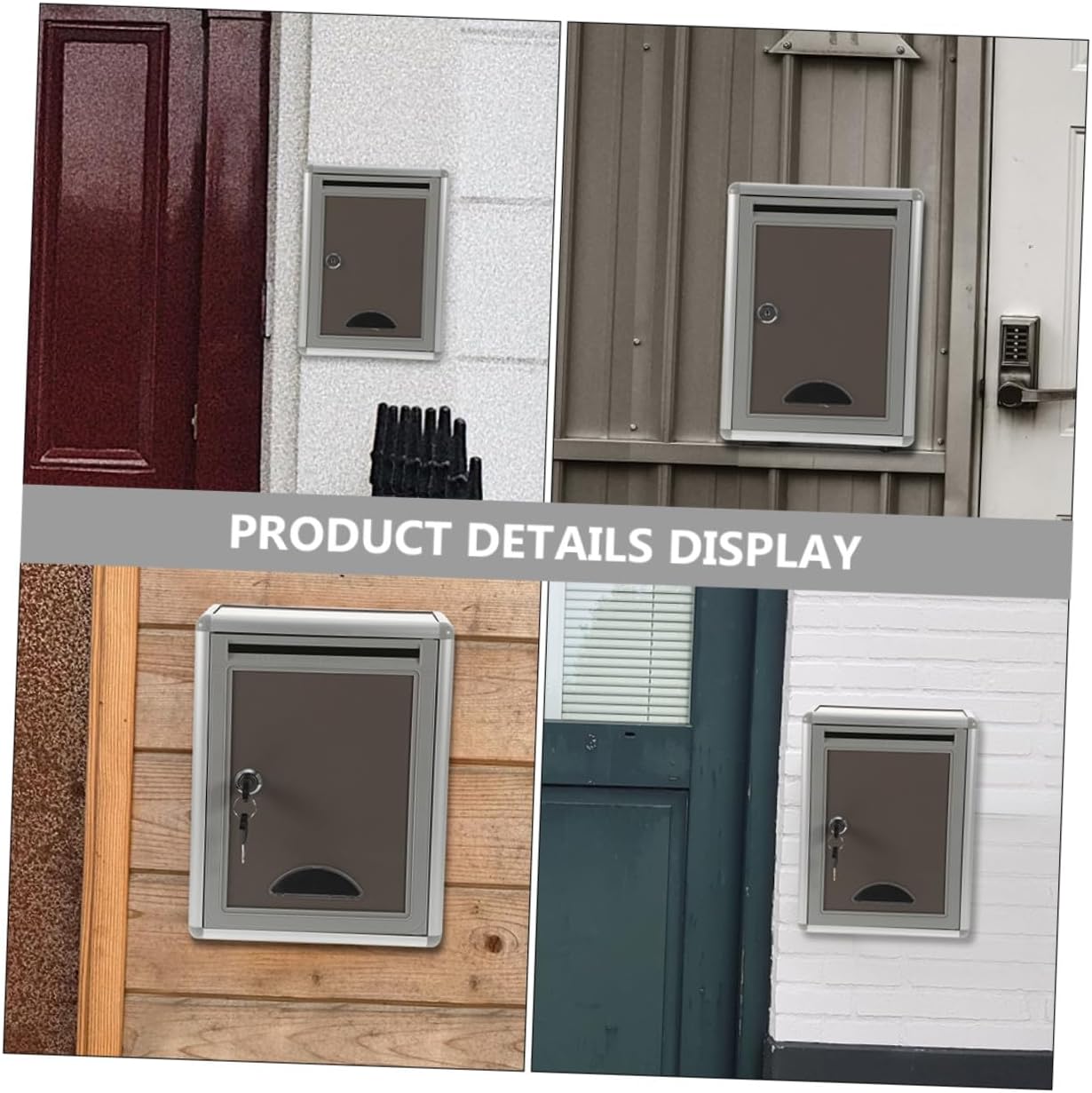 2 pcs Metal Wall Mount Mailbox with Lock Outdoor Mail Box for Home Office Community Suggestion Box Weather-Resistant Security Mailbox for Wall Installation