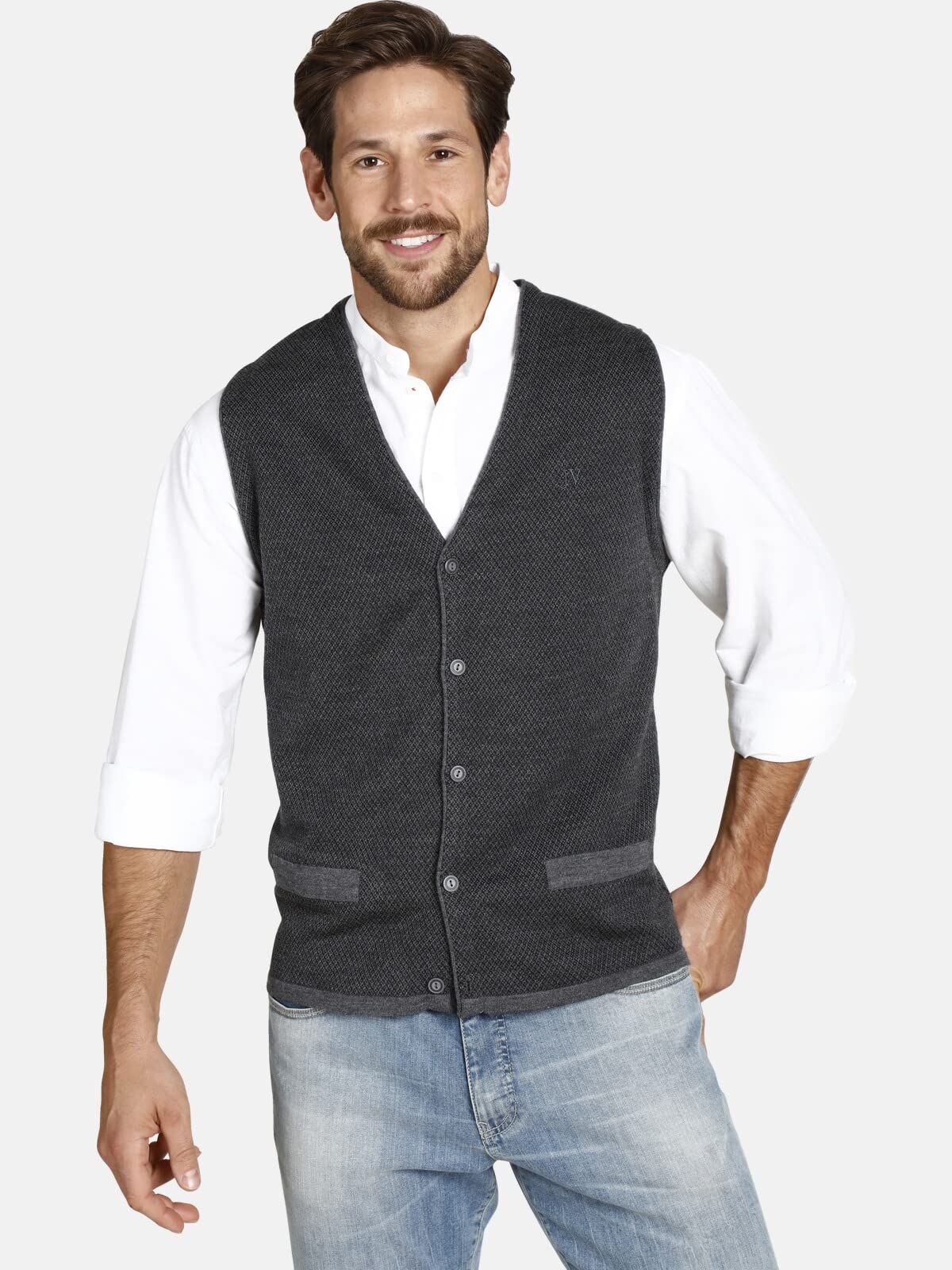 Jan Vanderstorm Homme Gilet De Costume En Maille Tane