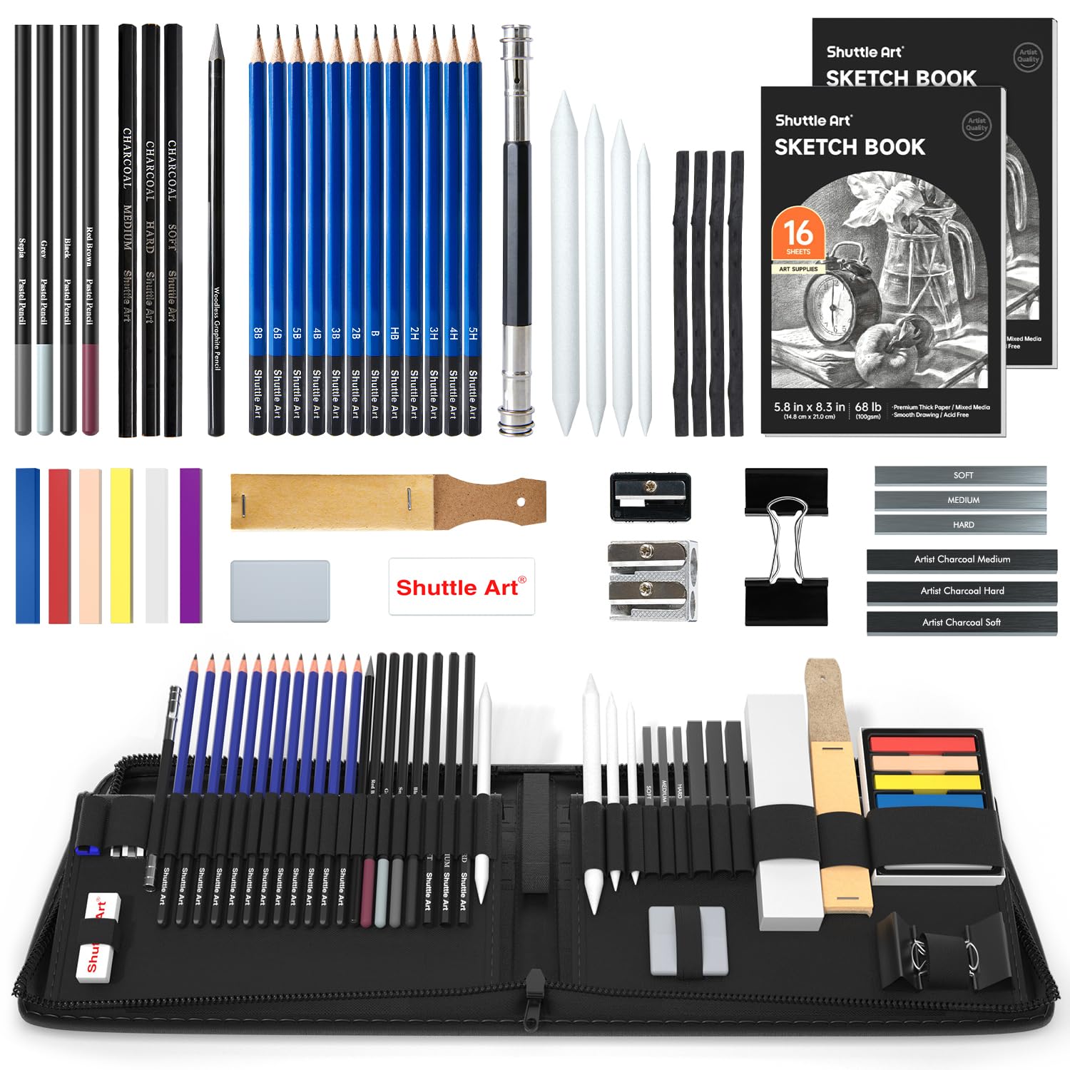 Amazon.com: Shuttle Art 52 Pack Drawing Pencils Set, Professional