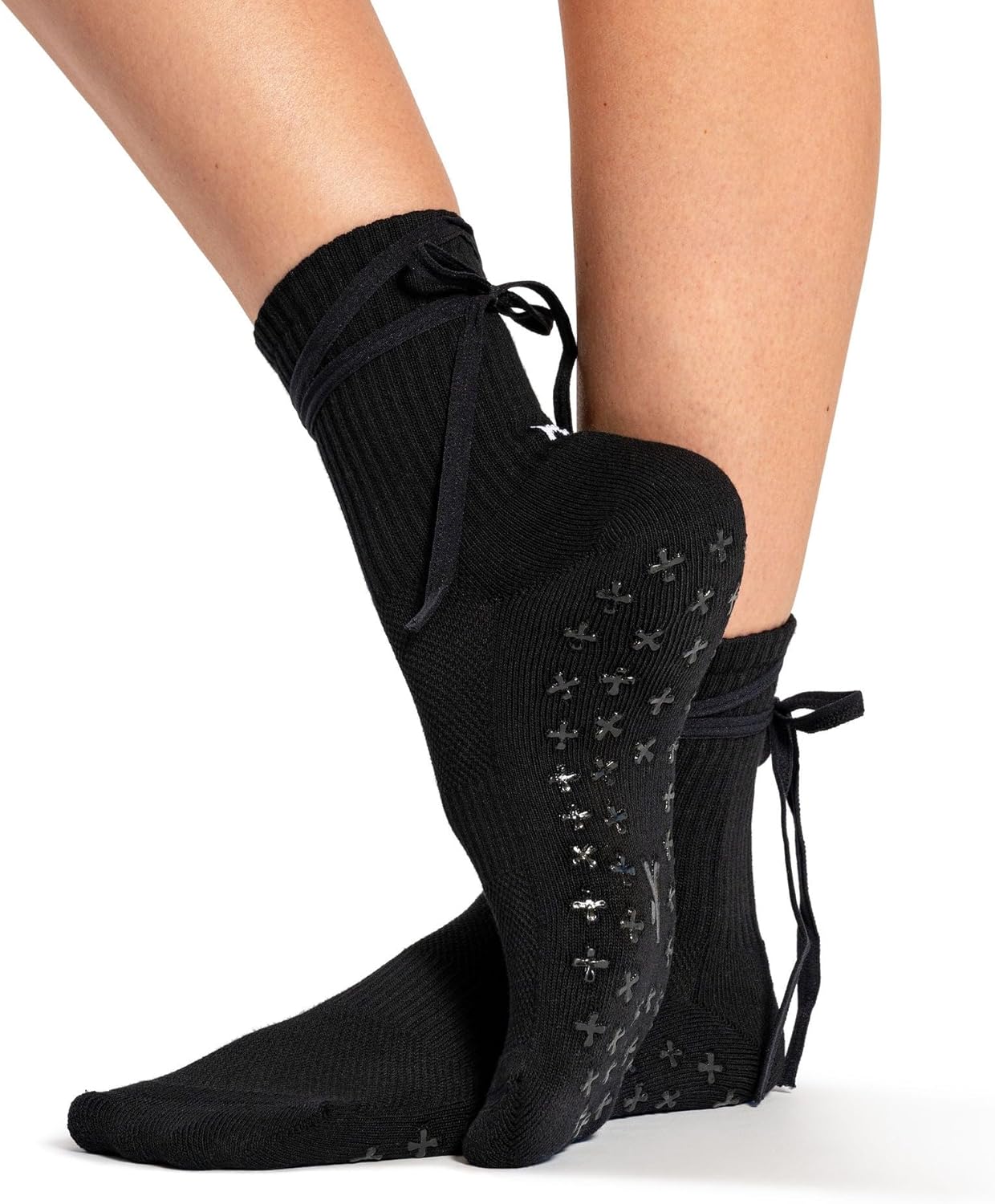 Kamo Fitness Pilates Socks with Grips for Women - Non-Slip Yoga, Barre Grip Sock - Grippy Cotton Crew Socks for Yoga, Ballet - Image 5