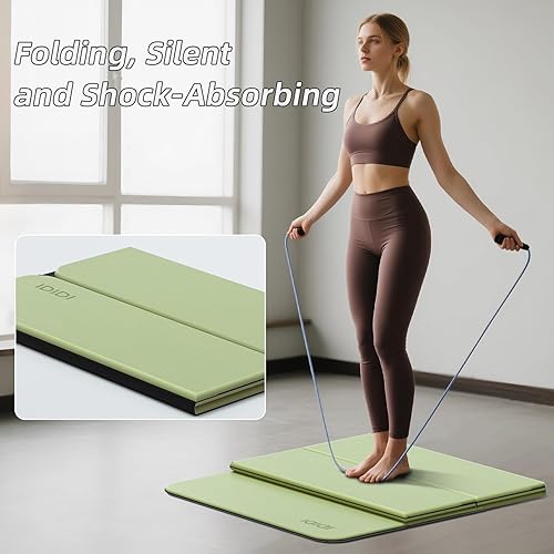 Miniatura 6 de Tapete de yoga plegable extra grueso de 0.32 pulgadas, material POE ecológico, tapete de fitness de diseño antideslizante, tapetes de entrenamiento