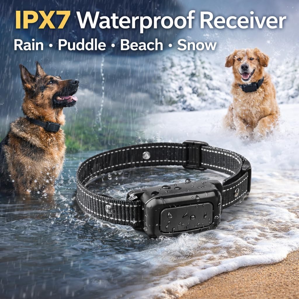 Shock Collars, 5000FT Dog Training Collar with Remote, IPX7 Waterproof E-Collar Featuring Beep, Vibration, Shock, No-Shock Mode, fit for Small Medium Large Dogs Black