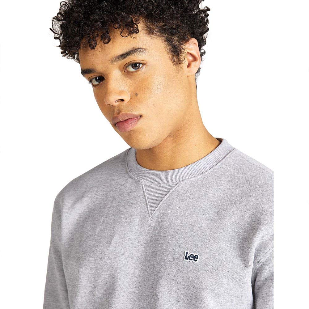Lee Mężczyźni Plain Crew Sws Grey Mele Bluza Sportowa, Szary (Grey Mele Mp)., M