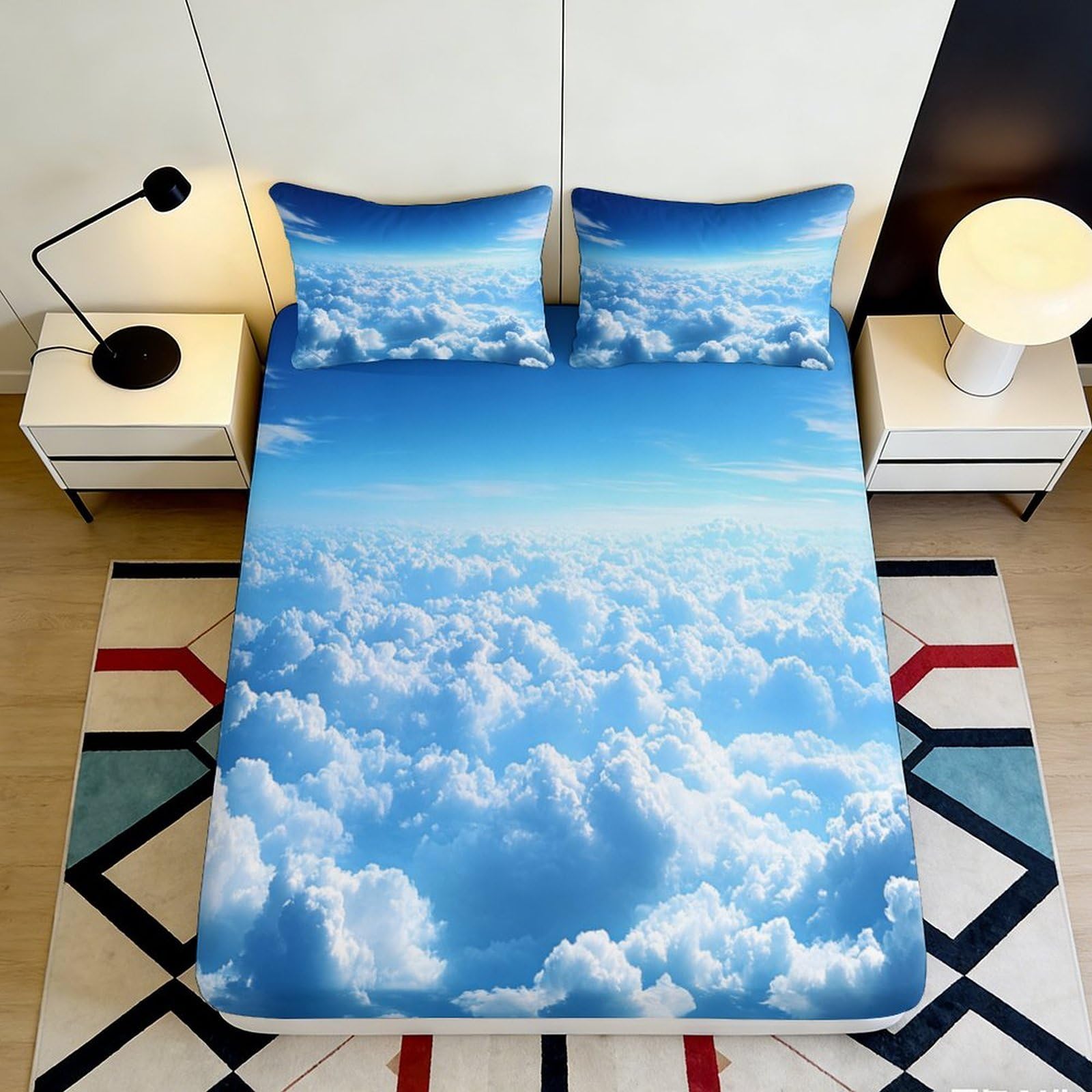 3D Printed Bubble Duck Fitted Sheet Microfiber Washable Non-Slip Deep Pocket Bubble Duck Mattress Fitted Cover Bedroom 200x200x25cm