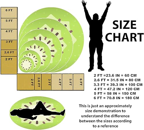 Miniatura 6 de Bonita alfombra de fruta kiwi fresca y fresca para decoración del hogar para cocina, habitación de niños, baño, dormitorio, antideslizante, lavable