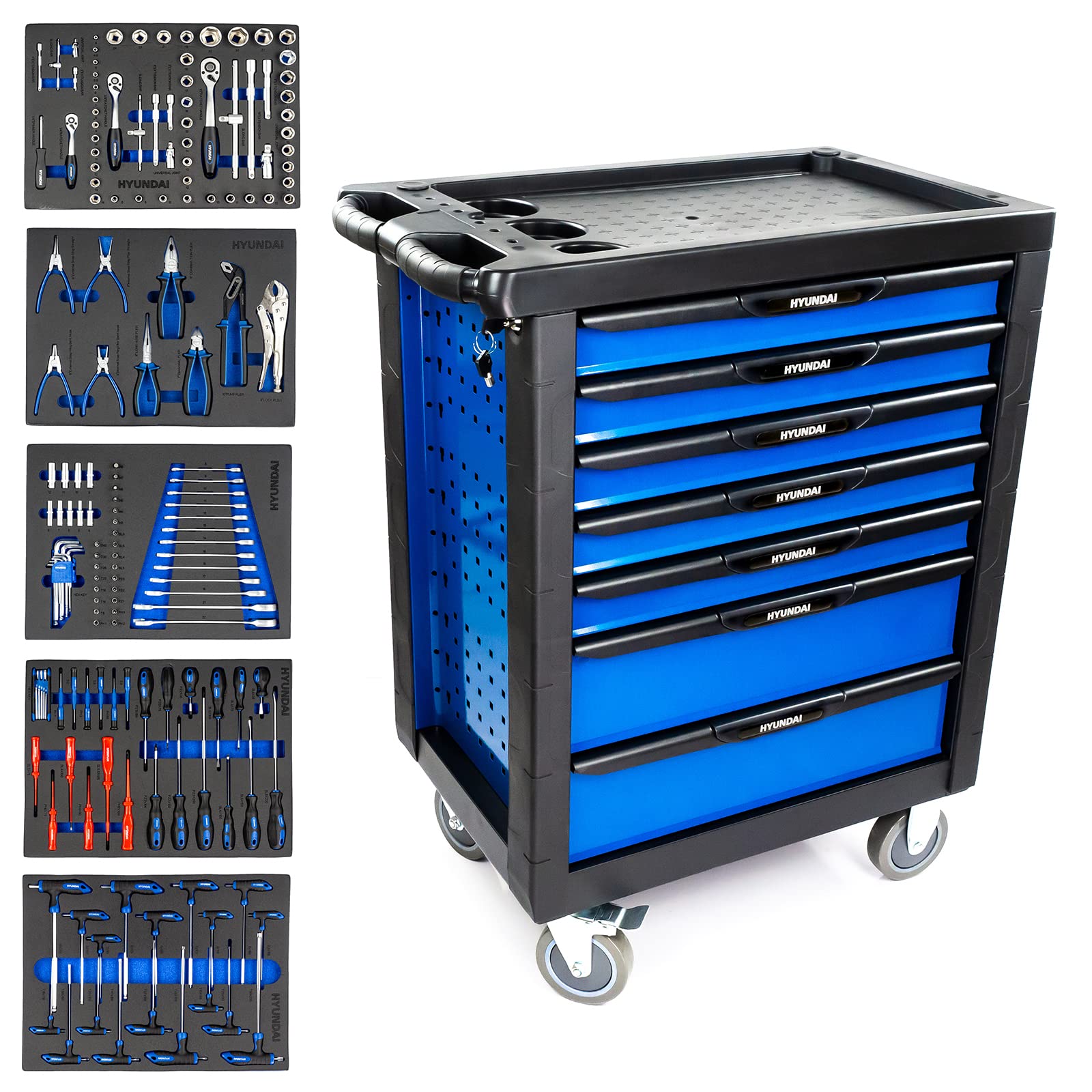 Sponsored Ad – Hyundai 7 Drawer Tool Chest with 175 Piece Tool Kit, Rolling Tool Cabinet with Castors, Double-Depth Storage, DIY & Automotive Workshop, 2 Year Warranty