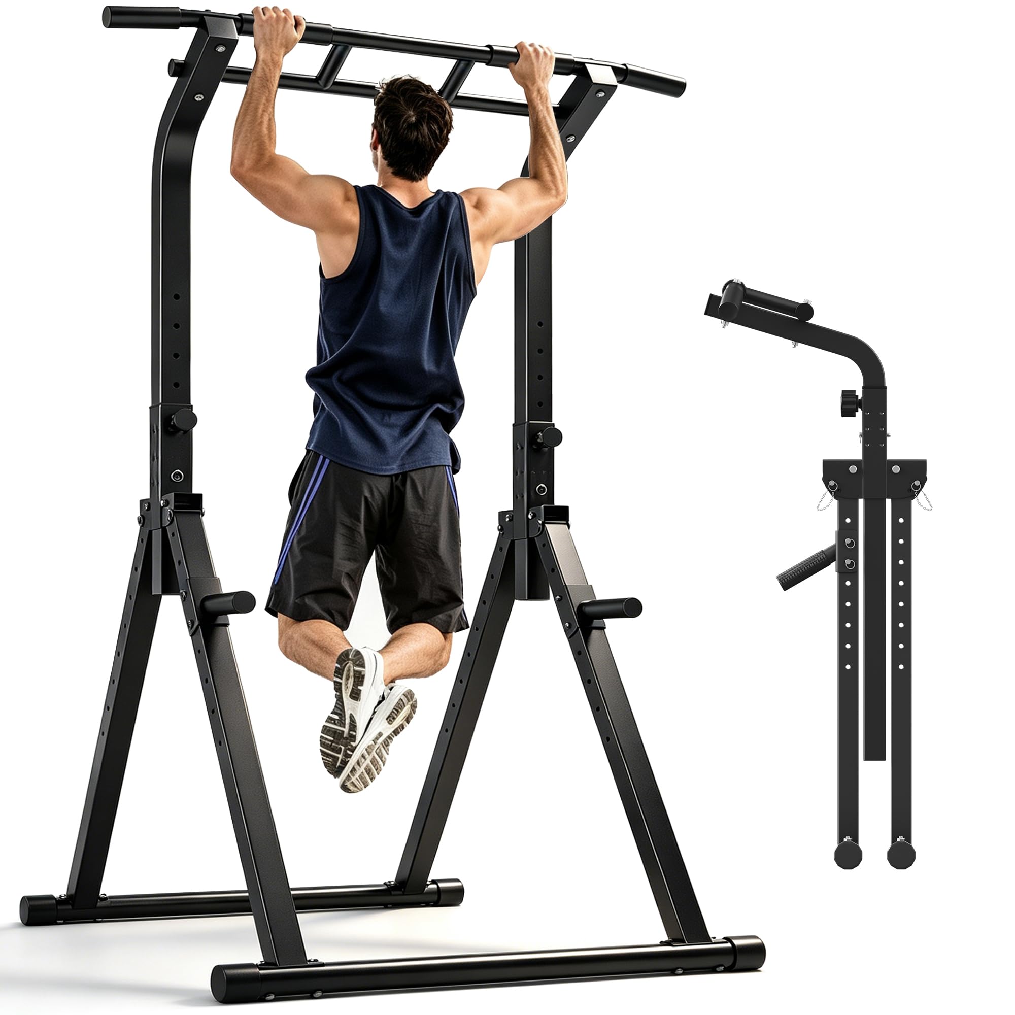 ZENOVA Pull Up Bar, Multi-Function Freestanding Power Tower Dip Station
