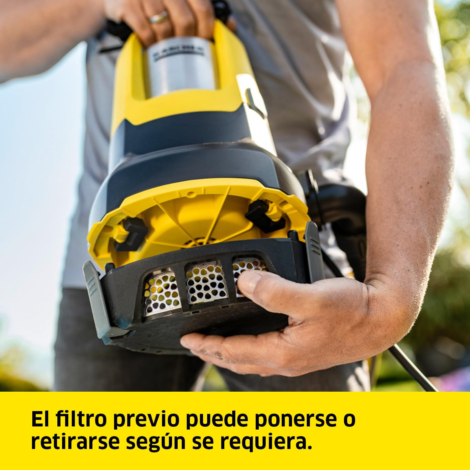 Kärcher SP 17.000 Flat Level Sensor Bomba Sumergible con aspiración en plano, Caudal: 17.000 l/h, Profundidad: máx. 7 m, Para Agua Sucia con Partículas de un Tamaño de Hasta 5 mm, Agua Restante: 1 mm